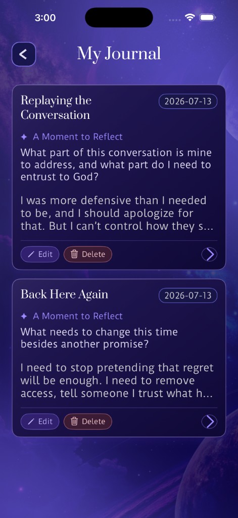 My Journal entries on Profile